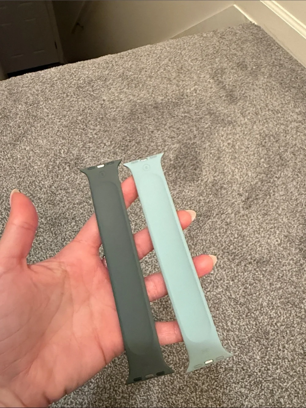 Apple Watch Silicone Replacement Watch Bands - Dark Green & Mint